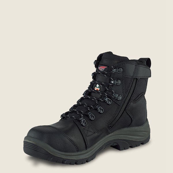 Red Wing Mens Safety Boots - Trades - 6-inch Side-zip Waterproof Csa Toe - Black - ZPN617580